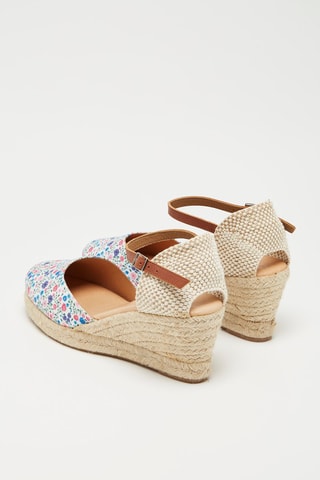 Espadrilles met Sleehak Abi - Wit en Roze