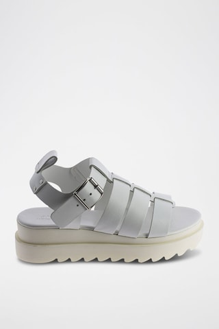 Leren Platform Sandalen Athena - Wit