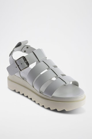 Leren Platform Sandalen Athena - Wit