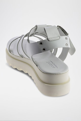 Leren Platform Sandalen Athena - Wit