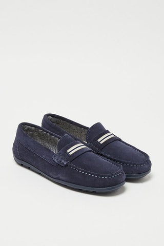 Mocassins em nobuck Romarin - Azul-marinho