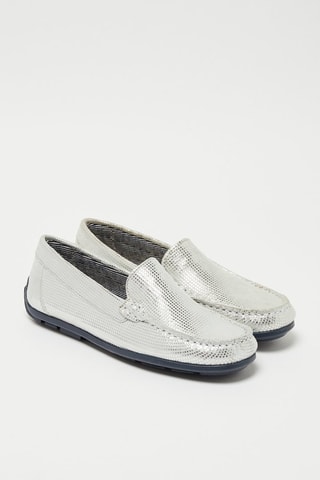 Mocassins em couro Manu - Prateado