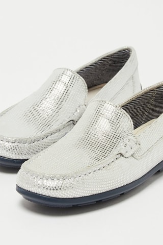 Mocassins em couro Manu - Prateado