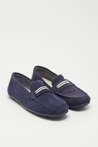 Mocassins em nobuck Romarin - Azul-marinho