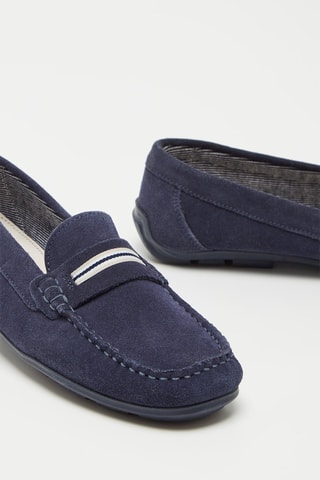 Mocassins em nobuck Romarin - Azul-marinho