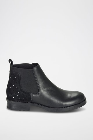 Botins Chelsea em couro Sixtine - Preto