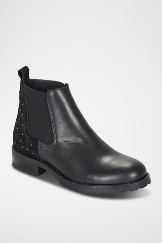 Botins Chelsea em couro Sixtine - Preto