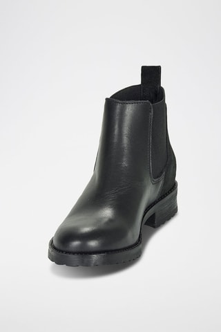 Botins Chelsea em couro Sixtine - Preto