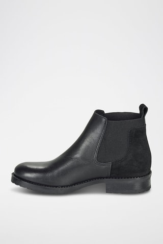 Botins Chelsea em couro Sixtine - Preto