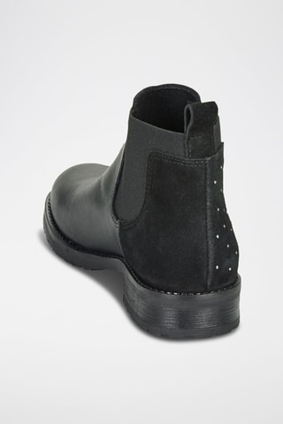 Botins Chelsea em couro Sixtine - Preto