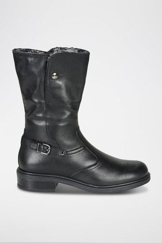 Botins forrados em couro Moscou - Preto