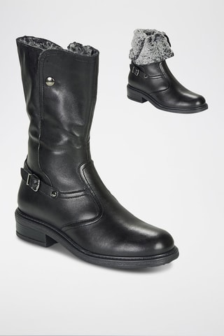 Botins forrados em couro Moscou - Preto