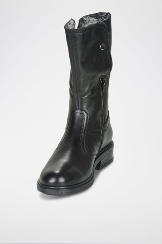 Botins forrados em couro Moscou - Preto