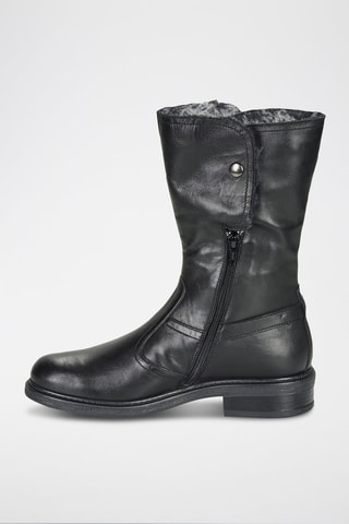 Botins forrados em couro Moscou - Preto