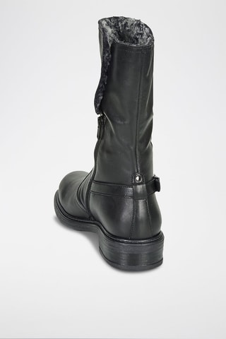Botins forrados em couro Moscou - Preto