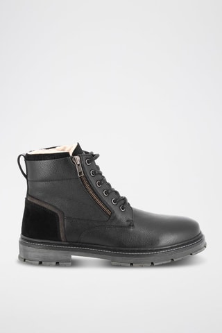 Boots forrados em couro Planalto - Preto