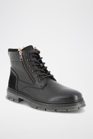 Boots forrados em couro Planalto - Preto