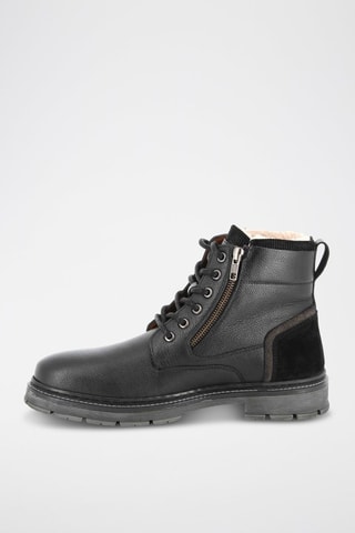 Boots forrados em couro Planalto - Preto