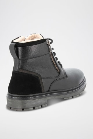 Boots forrados em couro Planalto - Preto