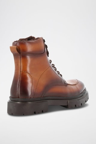Boots fourrés en cuir Raphael - Camel