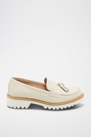 Leren Mocassins Beige