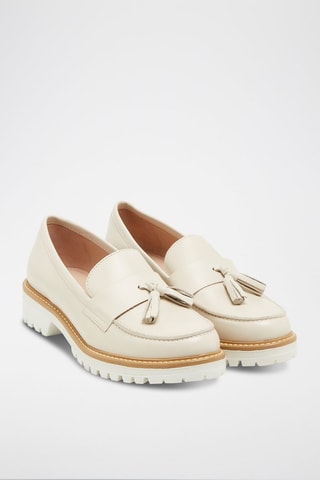Leren Mocassins Beige
