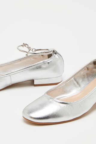 Leren Ballerina’s L’Amoureuse - Zilverkleurig