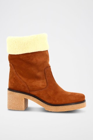 Gevoerde Nubuck Enkellaarzen Veronika - Camel