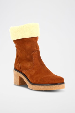 Gevoerde Nubuck Enkellaarzen Veronika - Camel