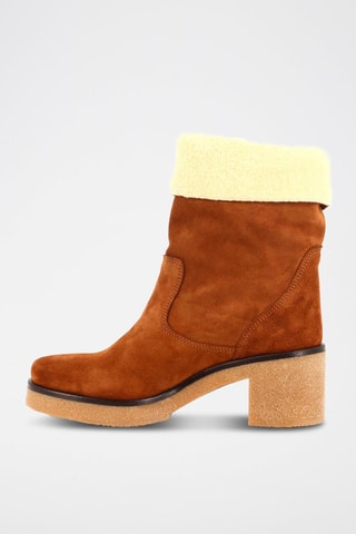 Gevoerde Nubuck Enkellaarzen Veronika - Camel