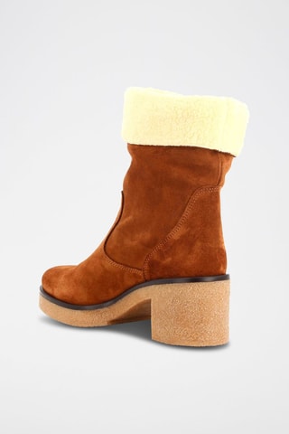 Gevoerde Nubuck Enkellaarzen Veronika - Camel