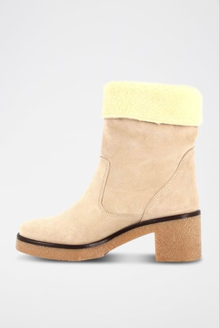 Gevoerde Nubuck Enkellaarzen Veronika - Beige