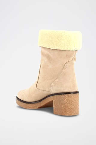 Gevoerde Nubuck Enkellaarzen Veronika - Beige