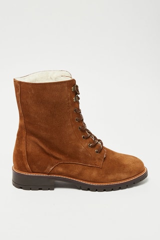 Gevoerde Nubuck Enkellaarzen Cosyette - Beige