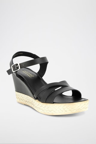 Sandalen met Sleehak Robyn - Zwart