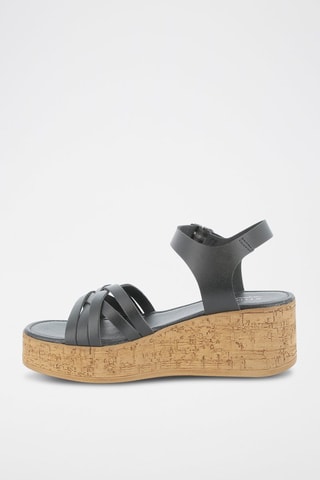 Leren Platform Sandalen Rokia - Zwart