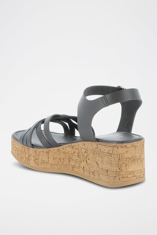 Leren Platform Sandalen Rokia - Zwart