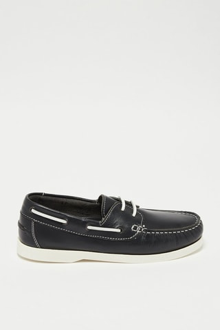 Leren Bootschoenen Nauting - Marineblauw