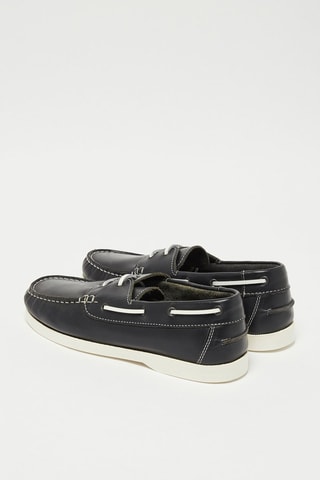 Leren Bootschoenen Nauting - Marineblauw