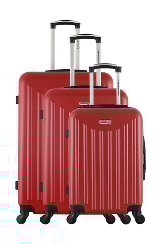 Set de 3 valises Brooklyn (S/M/L) - 55/65/75 cm - Rouge