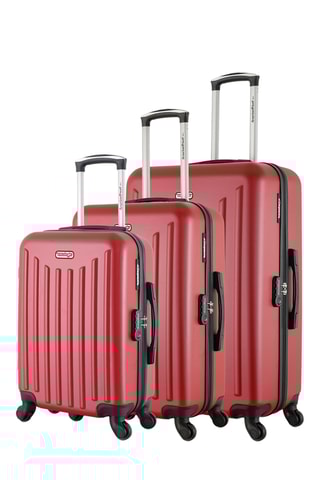 Set de 3 valises Brooklyn (S/M/L) - 55/65/75 cm - Rouge