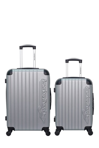  Valise cabine et valise semaine Budapest (S/M) - 55/65 cm  - Noir, argenté et gris