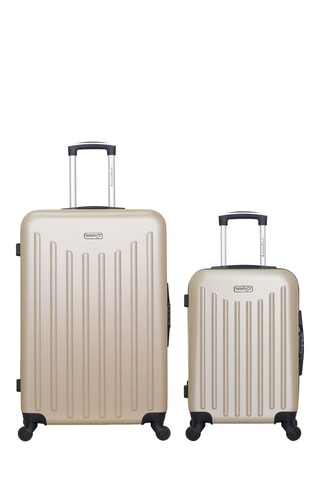 Valise cabine et grand volume Brooklyn (S/L) - 55/75 cm  - Noir et beige