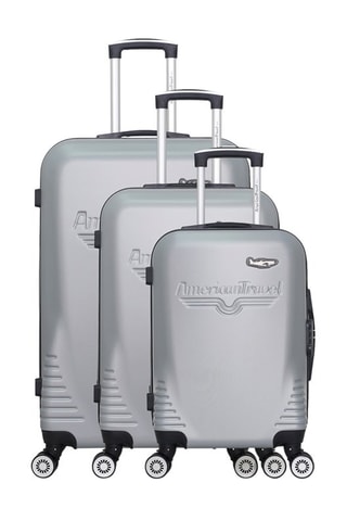 Set de 3 valises DC (S/M/L) - 55/65/75 cm  - Argenté, gris et noir