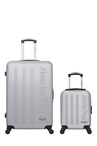 Valise XXS et valise grand volume Bronx (XXS/L) - 46/75 cm  - Blanc, gris et noir
