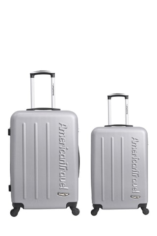 Valise cabine et valise semaine Bronx (S/M) - 55/65 cm - Argenté