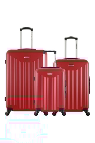 Set de 3 valises Brooklyn (S/M/L) - Rouge - 55/65/75 cm - Bordeaux