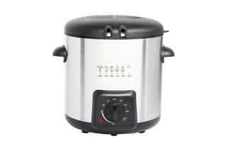 Friteuse électrique 2-en-1 en acier inoxydable