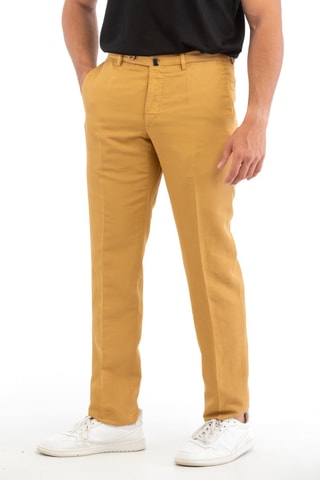 Chino en lin - Moutarde - Incotex