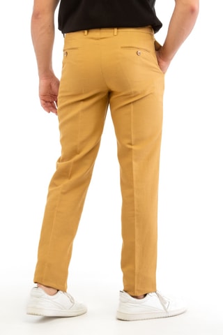 Chino en lin - Moutarde - Incotex